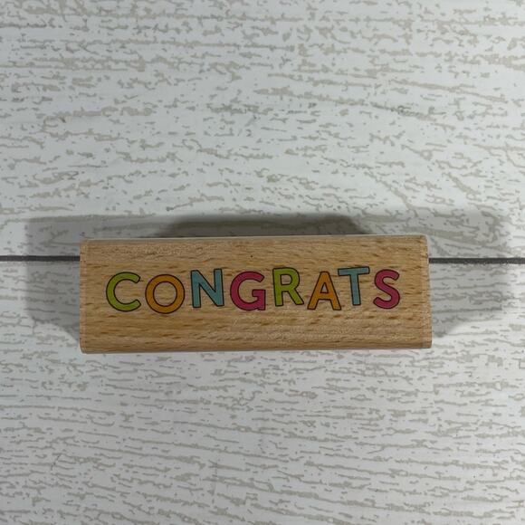 Wood and Rubber Stamp 7 Piece Thank you and Congratulations Bundle - Picture 6 of 11